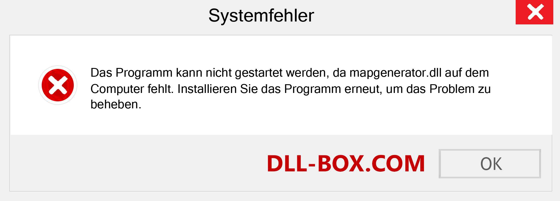 mapgenerator.dll-Datei fehlt?. Download für Windows 7, 8, 10 - Fix mapgenerator dll Missing Error unter Windows, Fotos, Bildern